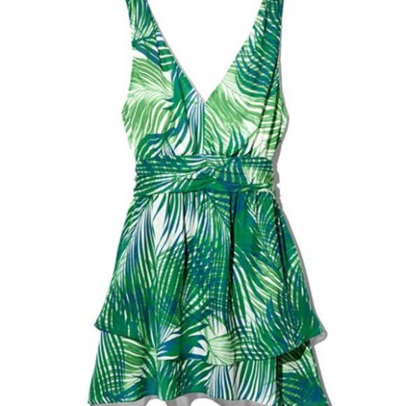 Ramy Brook Silk Meghan Palm Print Dress - Picture 3 of 6